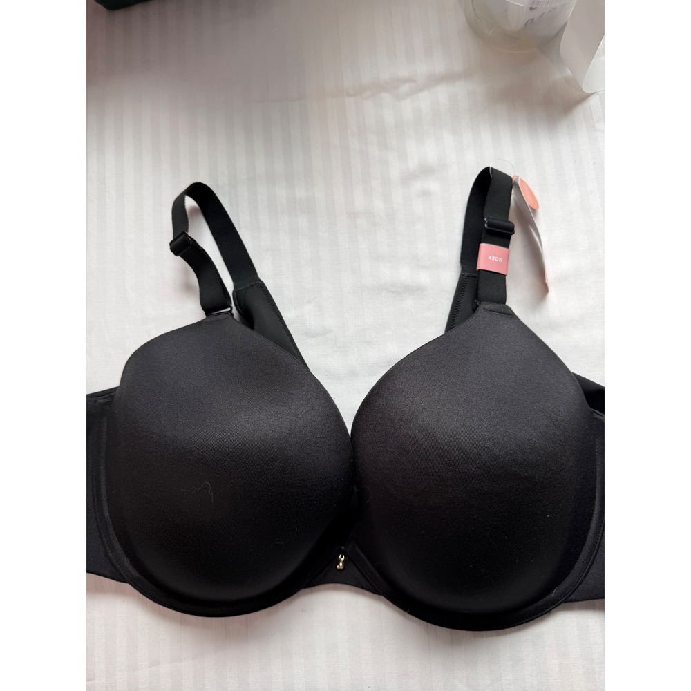 Cacique Invisible Backsmoother Boost Plunge Bra Black 42DD Underwire NWT